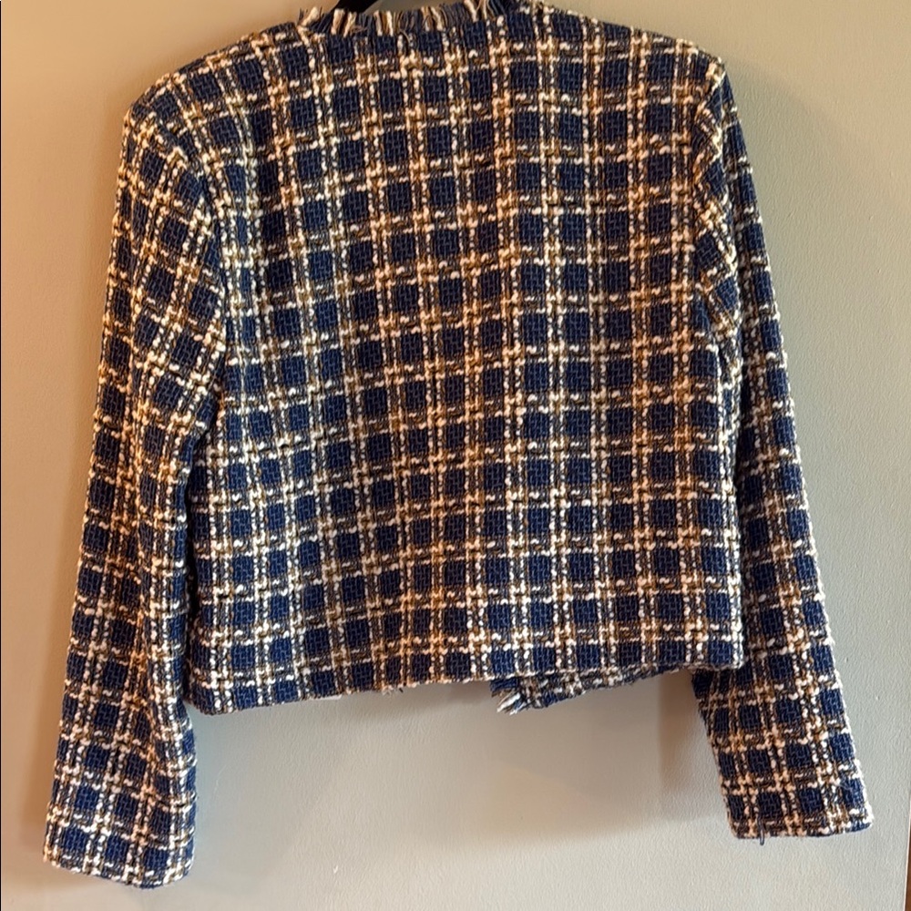 THML Blue and White Tweed Blazer - Picture 4 of 4